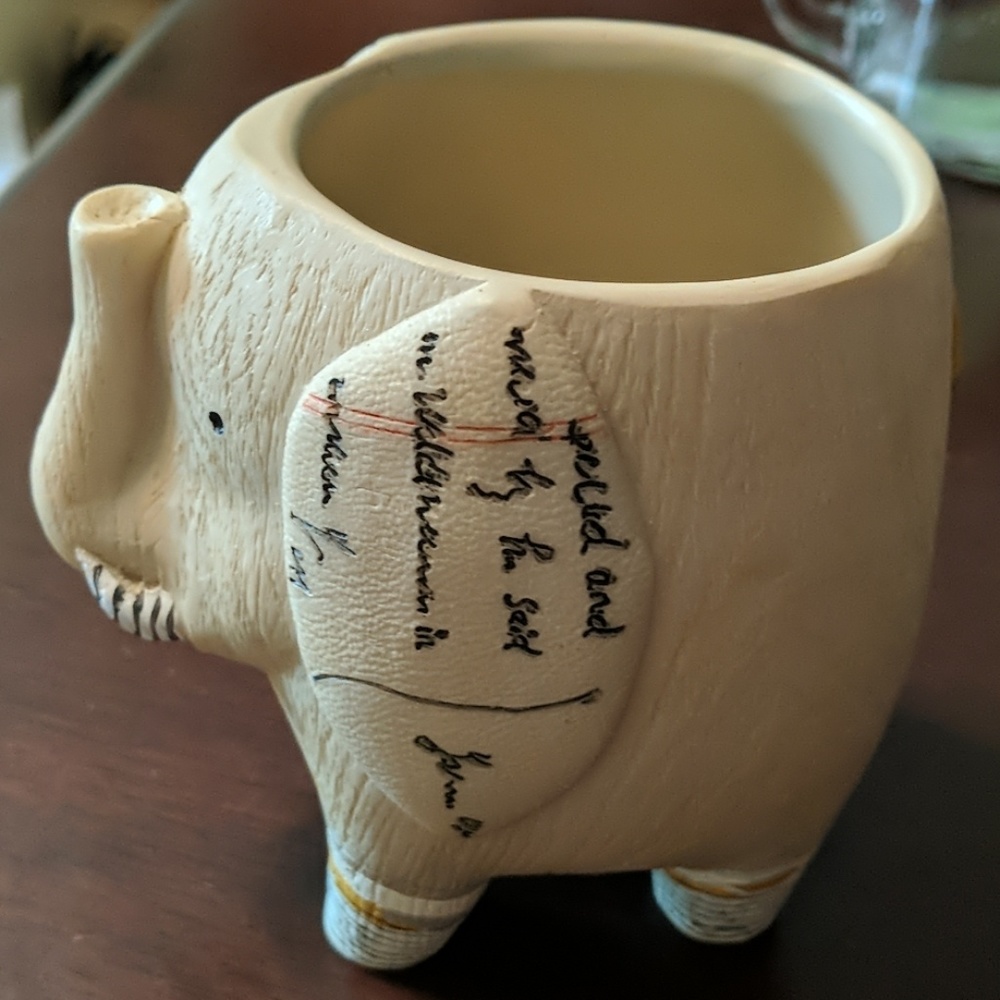 Whimsical Elephant Planter in Cream - Picture 2 of 7